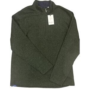 Robert Graham Men’s L Classic Fit Quarter Zip Pullover Forest Green MSRP $178